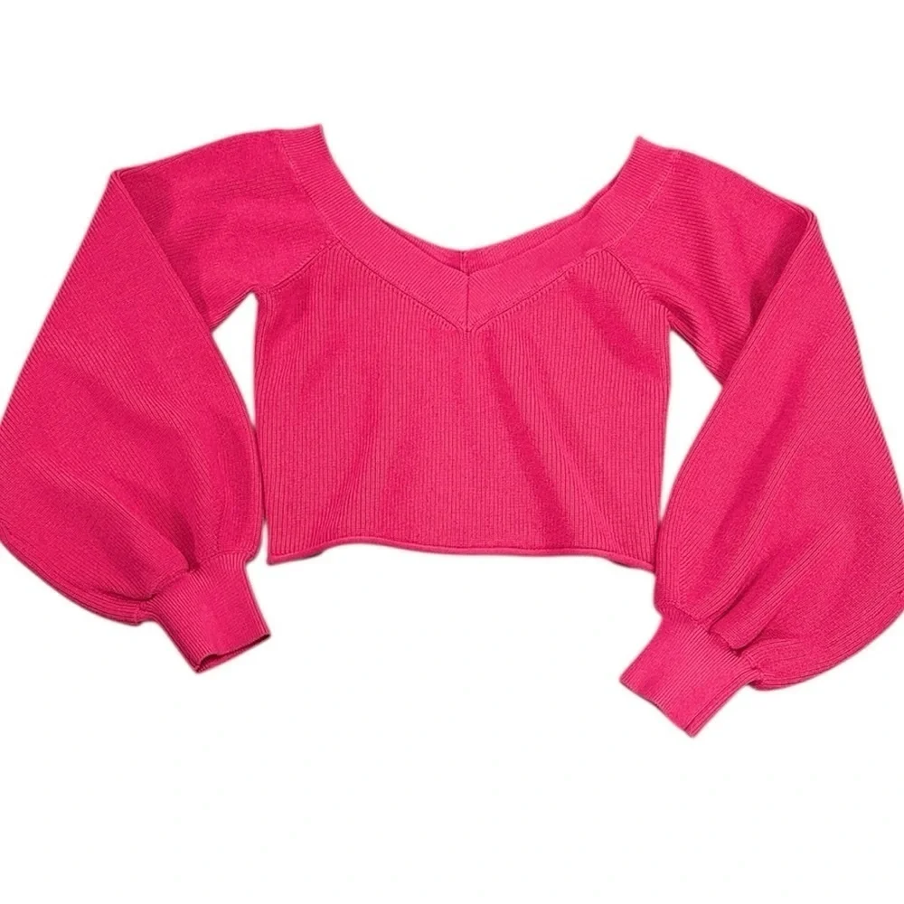 ZARA | Balloon Sleeve Crop Sweater